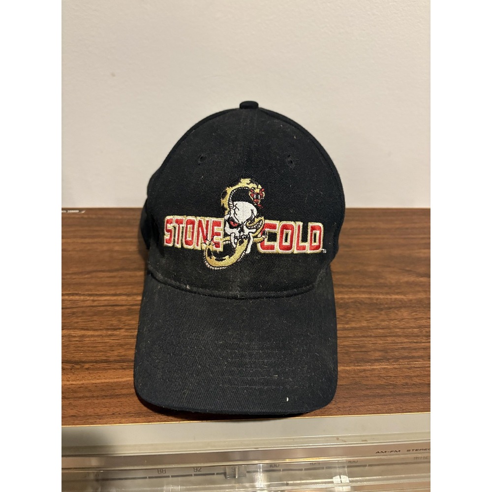 Vintage Stone Cold Hat Cap Snap Back KIDS Black Wrestling WWF 2000 Skull Snake